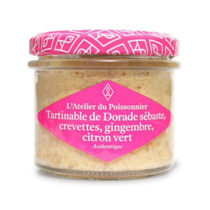 Tartinable de Dorade sébaste, crevette, citron vert et gingembre
