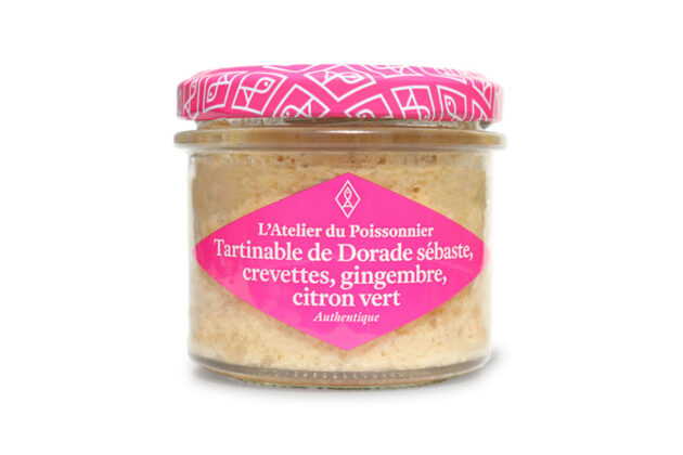 Tartinable de Dorade sébaste, crevette, citron vert et gingembre