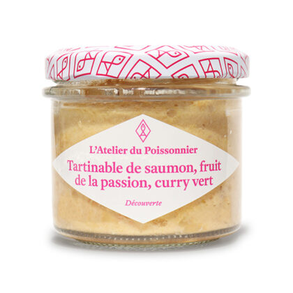 Tartinable de saumon, fruit de la passion, curry vert