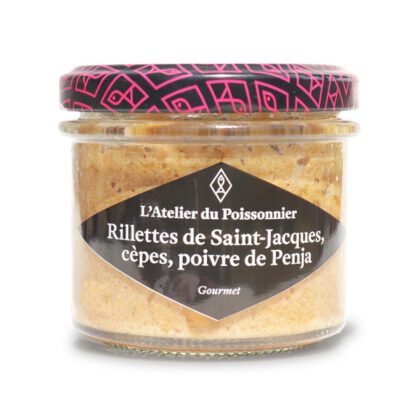 Rillettes de Saint-Jacques, cèpes et poivre blanc de Penja