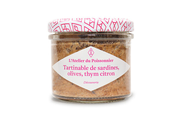 Rillettes de sardines, olives noires, thym citron